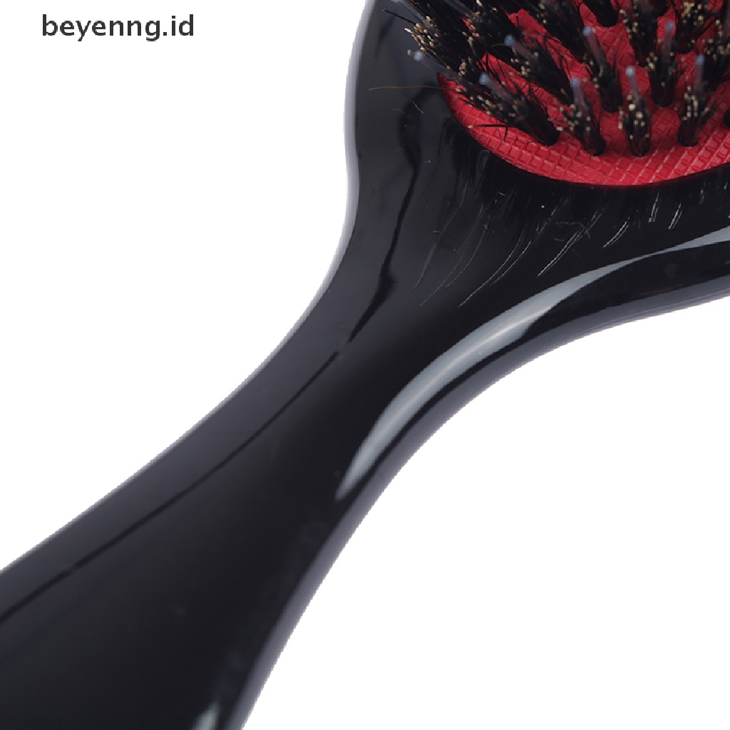 Beyen Boar Fur &amp; Nylon Hair Brush Oval Sisir Dayung Anti Statis Pijat Kulit Kepala ID