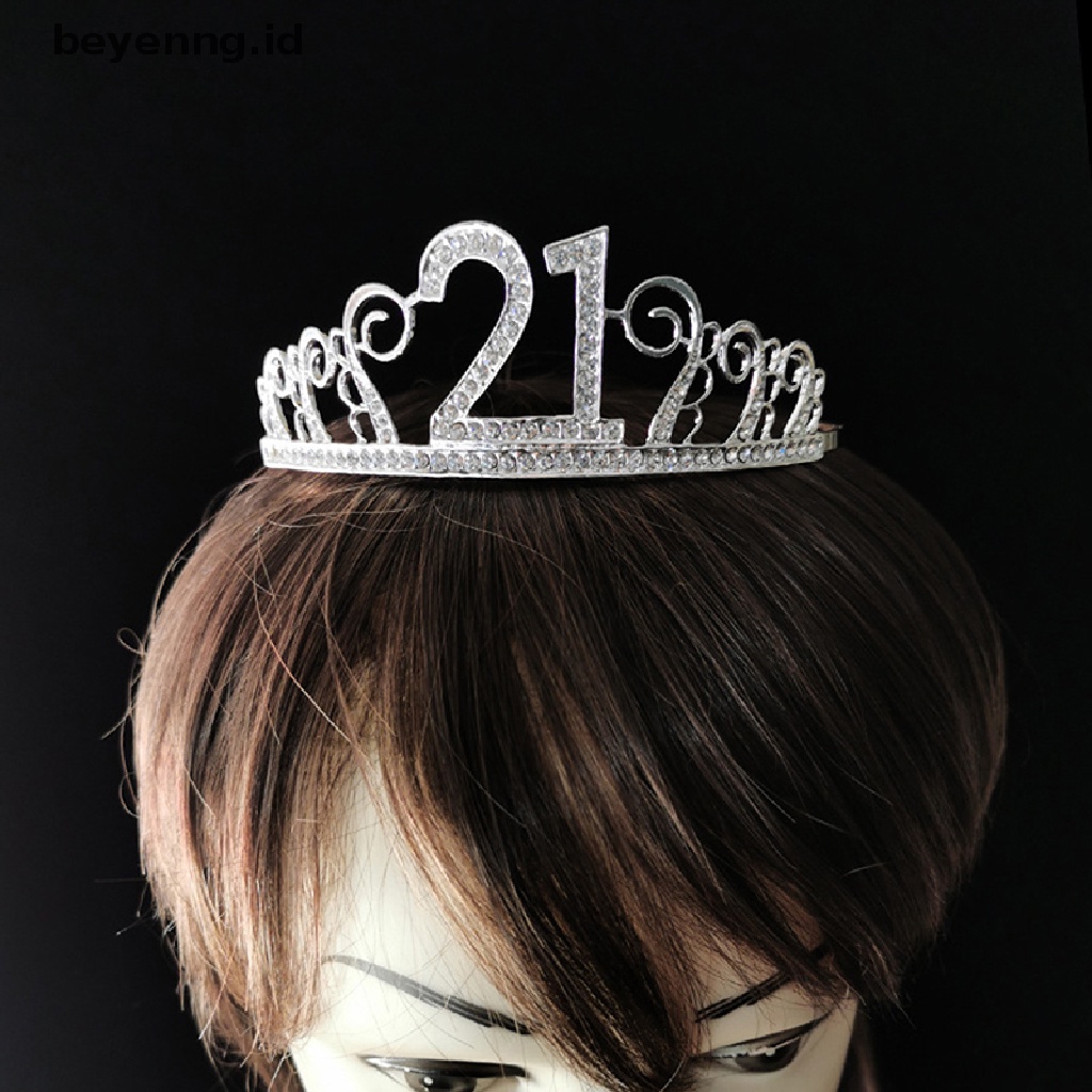 Beyen Wanita 10-60 Ulang Tahun Ratu Pesta Kristal Mahkota Tiara Headband Rambut Band ID