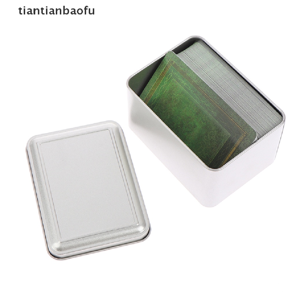 [tiantianbaofu] 110x80x65mm Tinplate Tarot Card Storage Box Koleksi Kartu Game Ramalan Butik