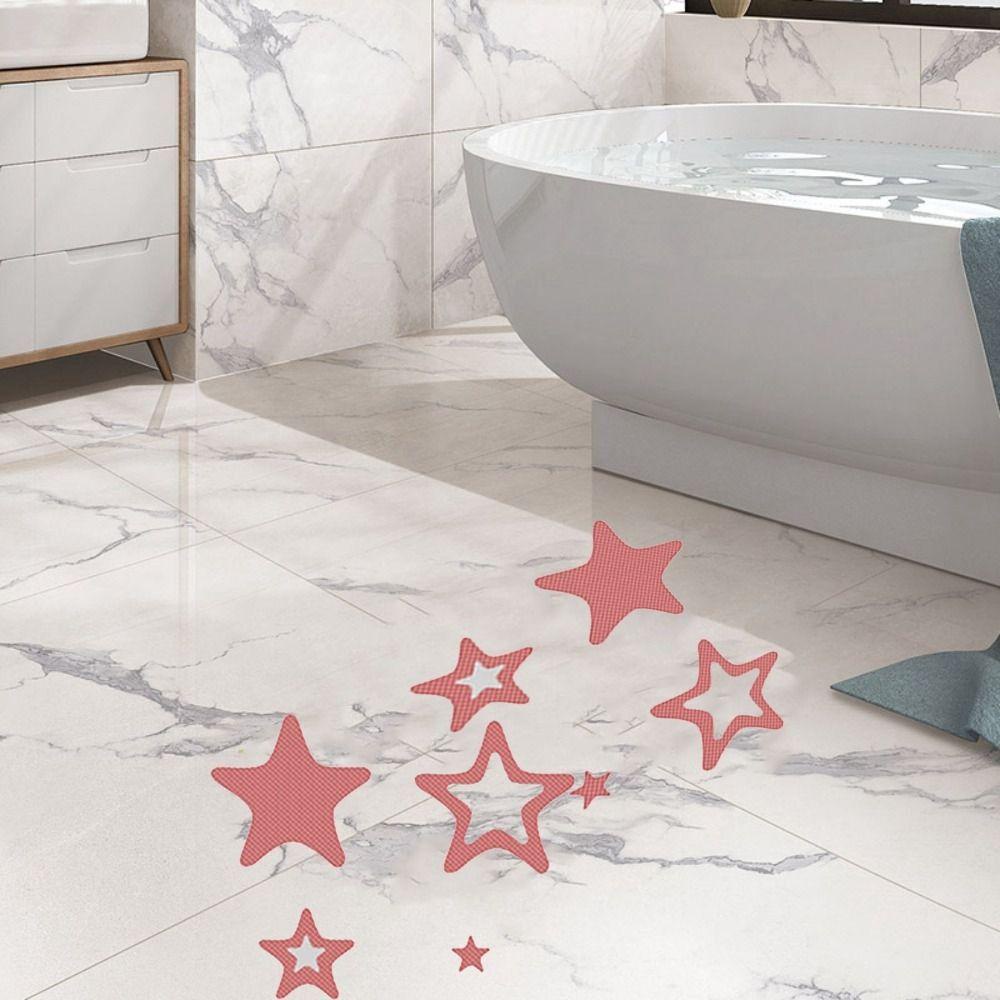 [Elegan] Stiker Kamar Mandi Tahan Air Anti-slip Berbentuk Bintang Pengaman Bathtub Perekat Alas Lantai