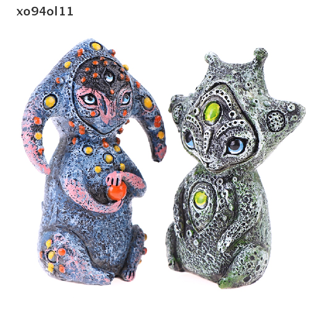 Xo Ornamen Resin Ornamen Kerajinan Patung Taman Ornamen Alien Bermata Tiga OL