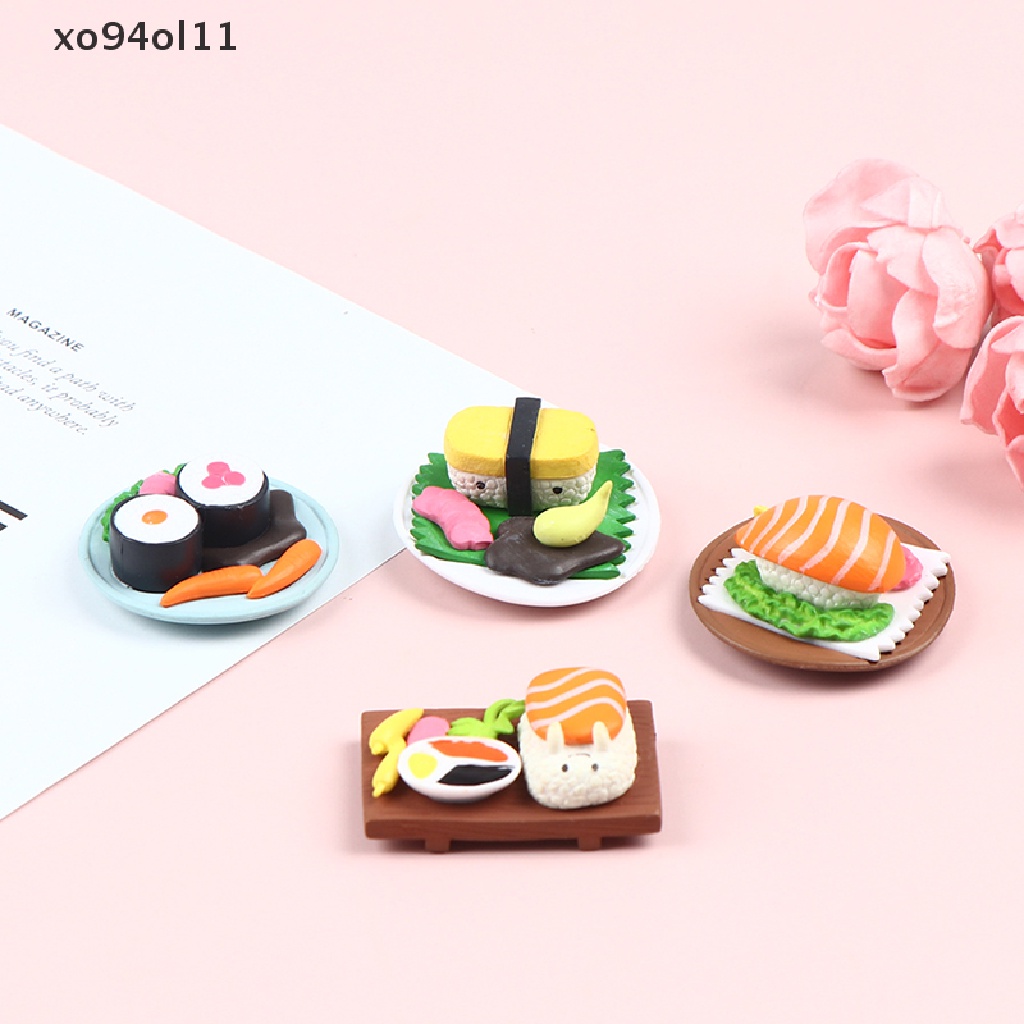 Xo1:6 Miniatur Rumah Boneka Sushi Mini Masakan Jepang Pretend Food Mainan Dapur OL