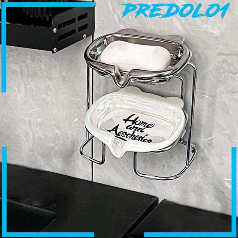 [Predolo1] Tempat Sabun Dengan Saluran Air Luxury Keep Soap Dry Soap Saver Wadah Untuk Rumah Tangga