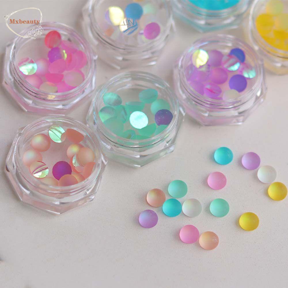 Mxbeauty Perhiasan Nail Art Resin Flash Aurora Symphony Flat Bottom Drill Mata Kucing DIY Ornamen