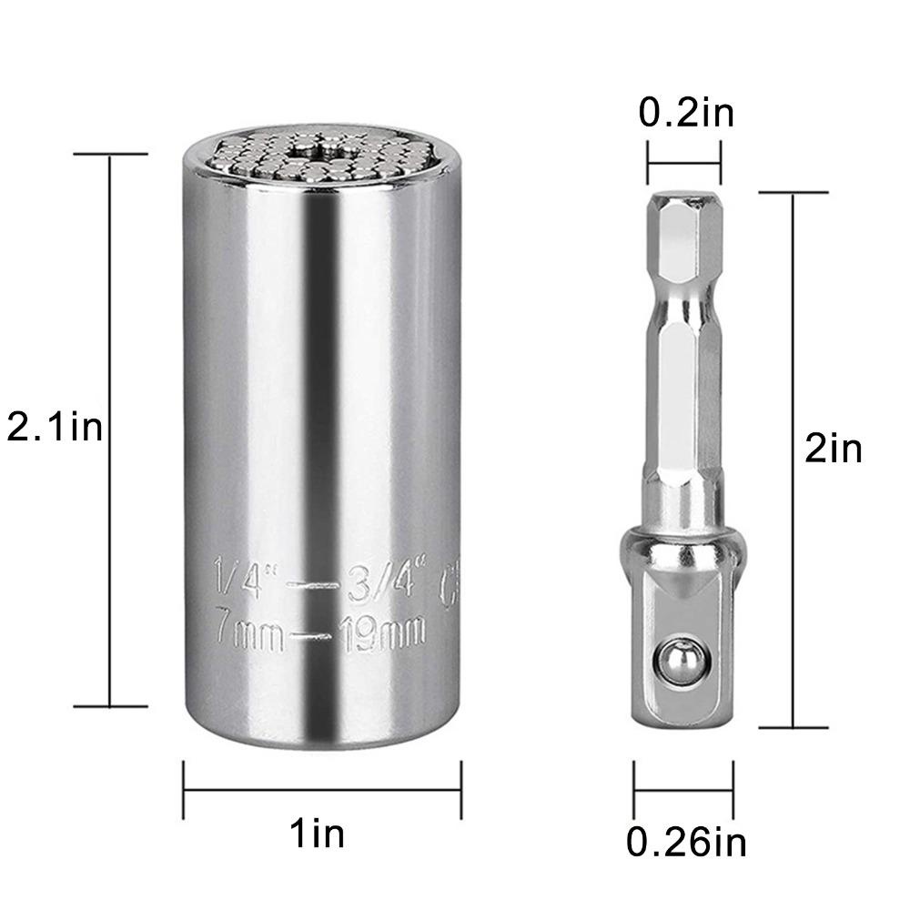 Lanfy Universal Torque Wrench Drill Bit Holder 7-19mm Ratchet Wrench Extension Rod Kunci Sok Adaptor Kepala Soket