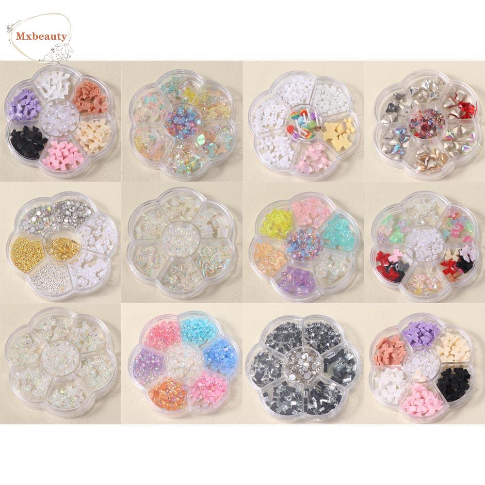 Mxbeauty Hiasan Kuku 3d Transparan Motif Beruang / Hati / Aurora / Berlian Imitasi Untuk Nail Art / Manicure Diy