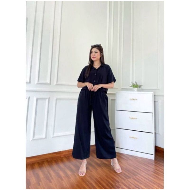 FUJI SET CROP ONE SET WANITA CRINGKEL AIRFLOW