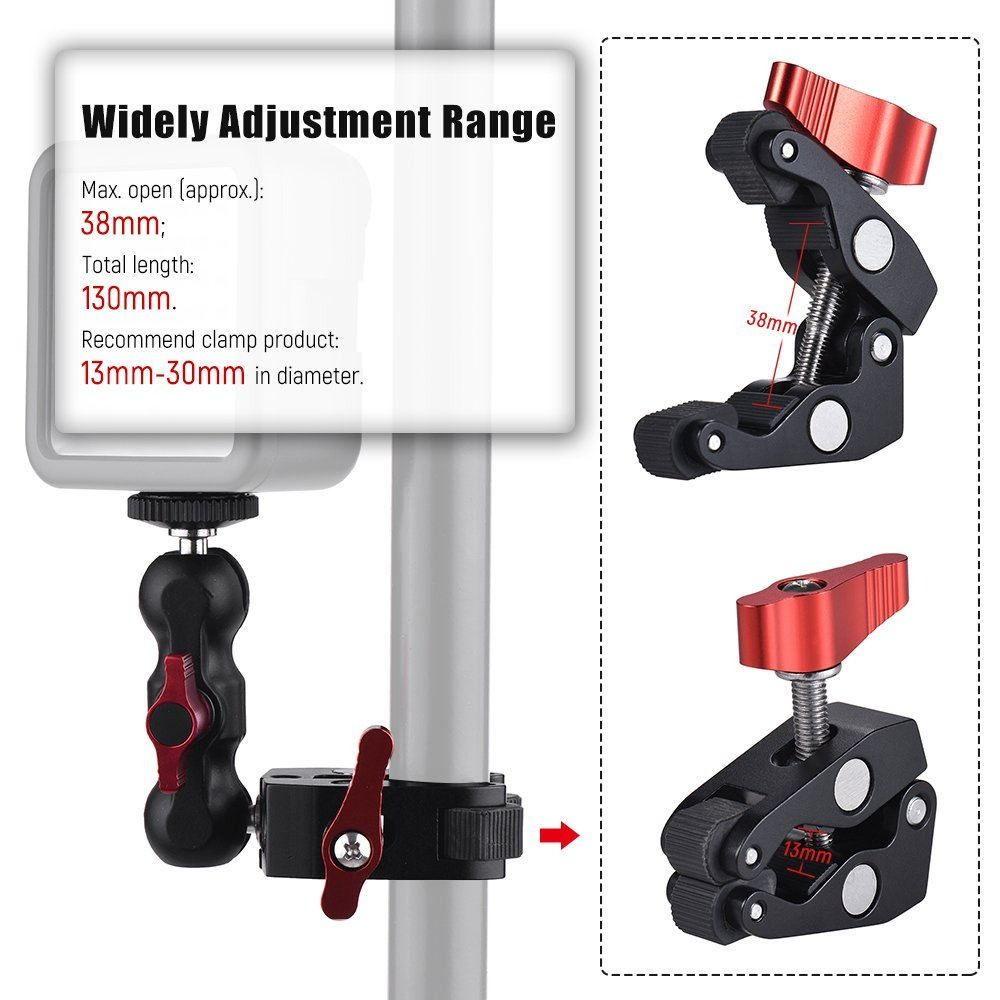 POPULAR Populer Articulated Arm Claw Adjustable Penjepit Kamera C-Clamp Arm Clamp