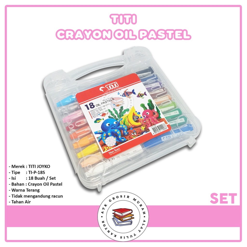 

TITI- Krayon Minyak Oil Pastel 18 Color TI-P-18S -Set