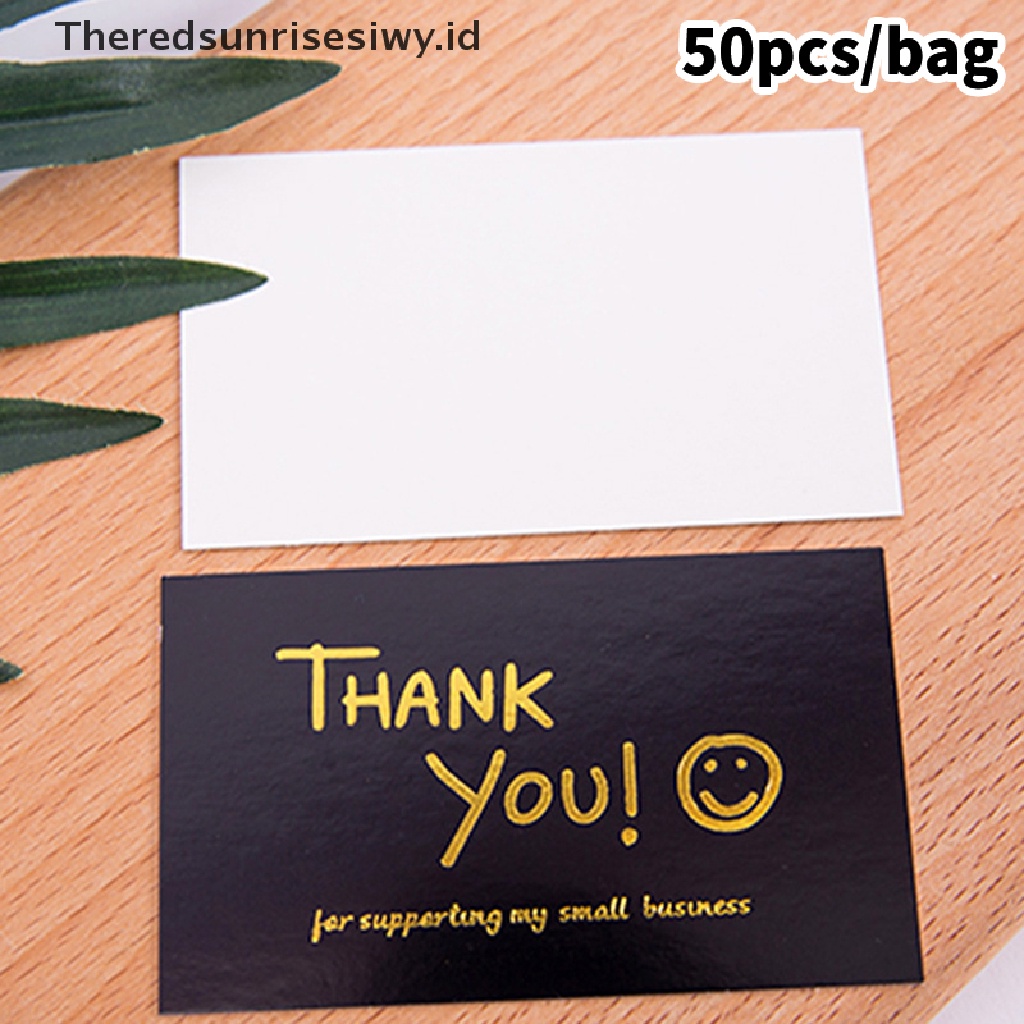 # Kado Mom &amp; PAPA DIY # 50pcs Hitam Ucapan Terima Kasih Untuk Pesanan Anda Kartu Nama Gift Business Greeg Card~