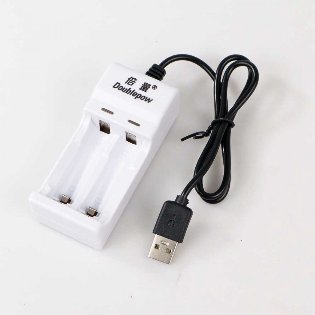 Charger Baterai 2 Slots Tipe AA AAA Ada Lampu Indikator Kabel 50CM