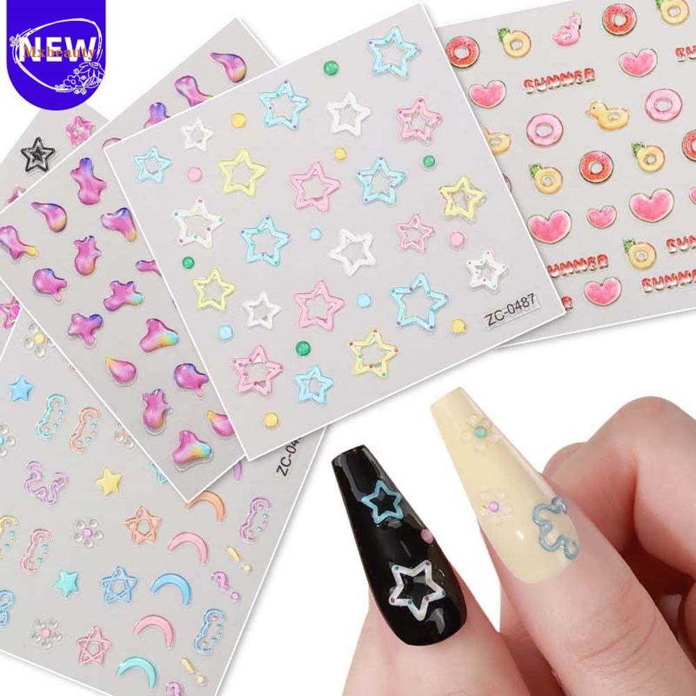 Mxbeauty Stiker Kuku Jelly Lucu Imut Love Hati Perekat Lembut Smile Panda Dekorasi Kuku