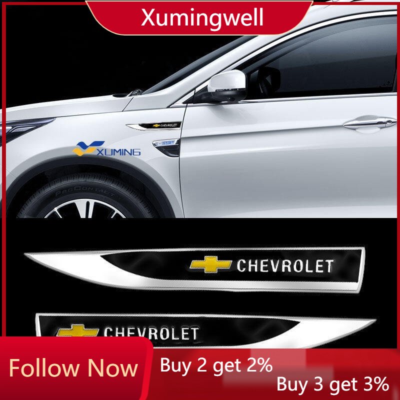 Xuming 2 Pcs Sticker Dekorasi Fender Samping Mobil Chevrolet Cruze Captiva Lacetti Aveo Niva Trax Onix