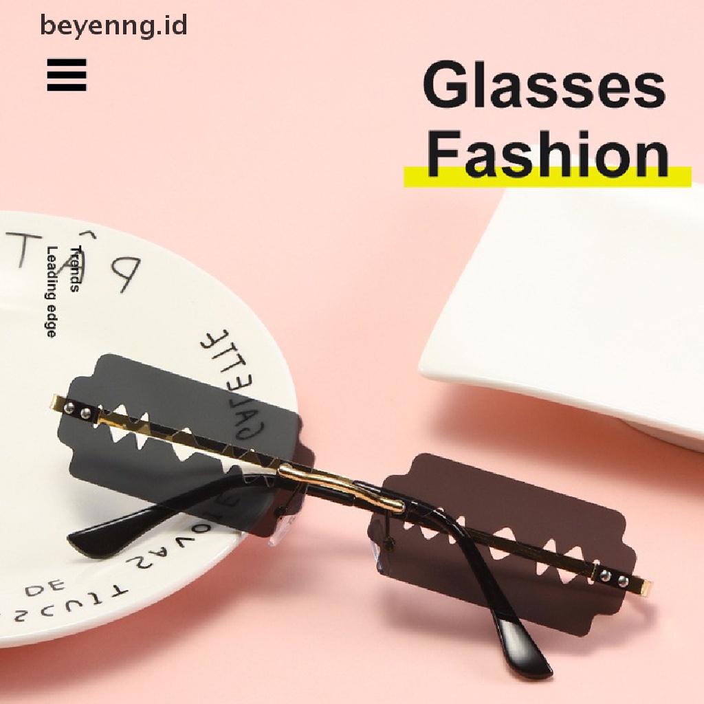Beyen Fashion Rimless Woman Sunglasses Vintage Unik Frameless Steampunk Eyeglasses ID
