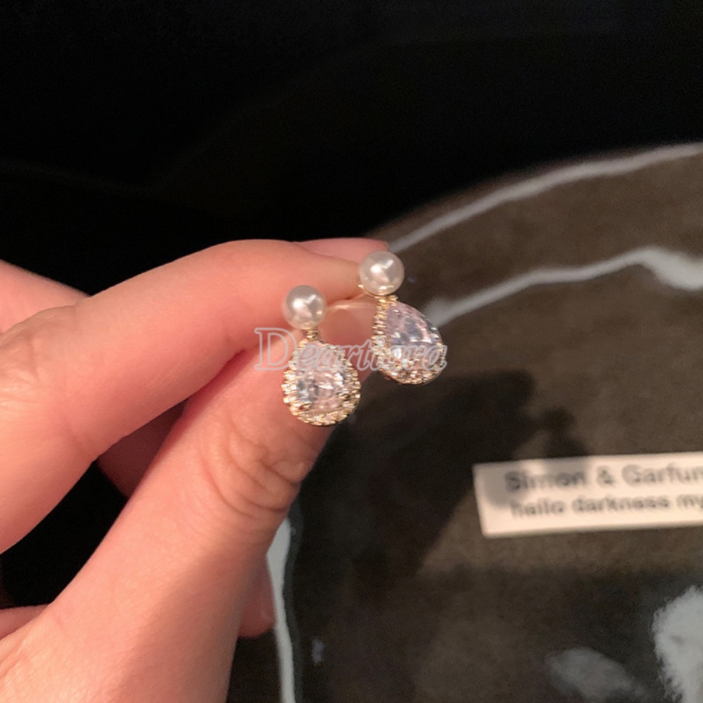 Desain Anting Mutiara Berlian Hias Tetesan Air Modis Dengan Anting High-end