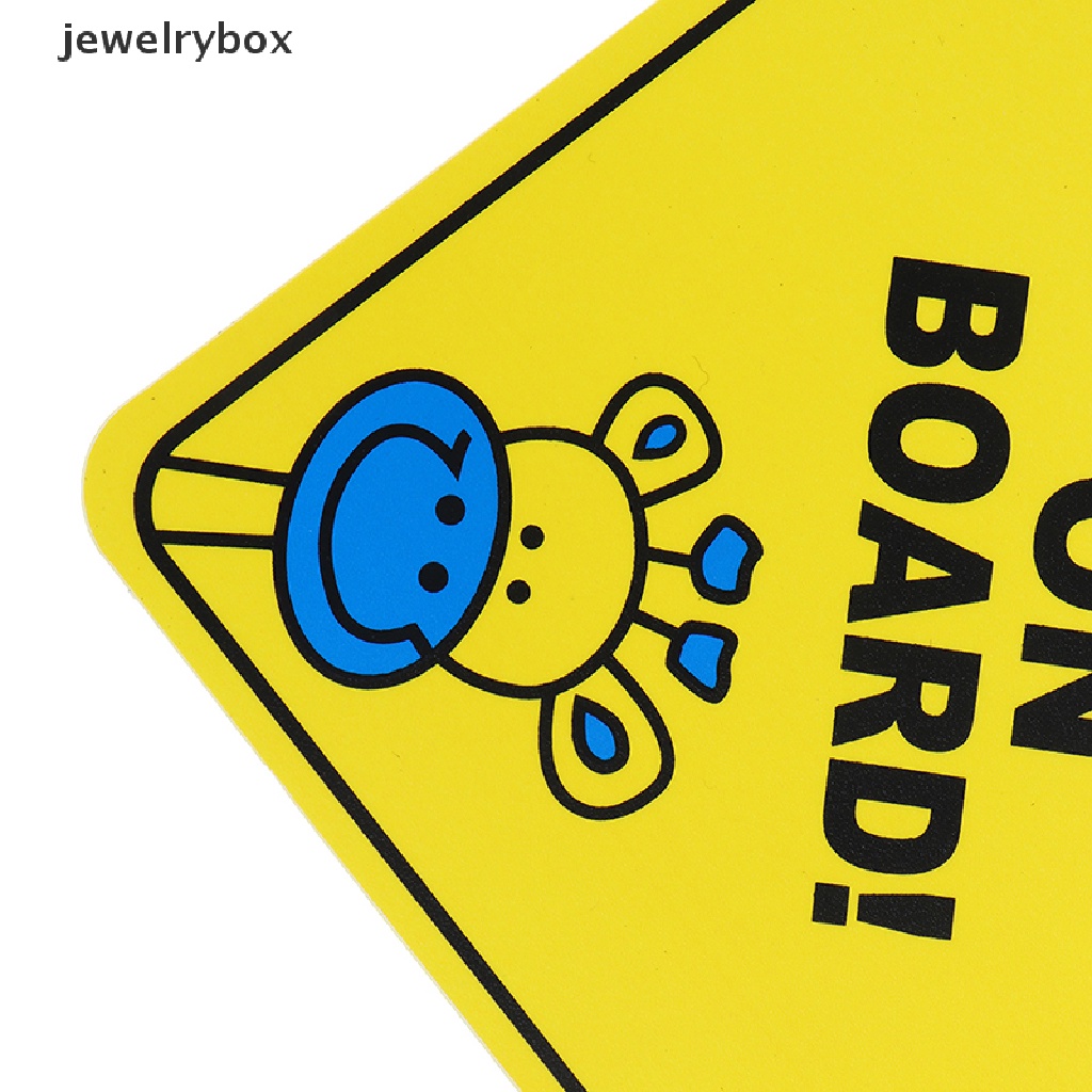 [jewelrybox] Baby On Board SAFETY Jendela Mobil Suction Cup Kuning Reflektif Tanda Peringatan 12CM Butik