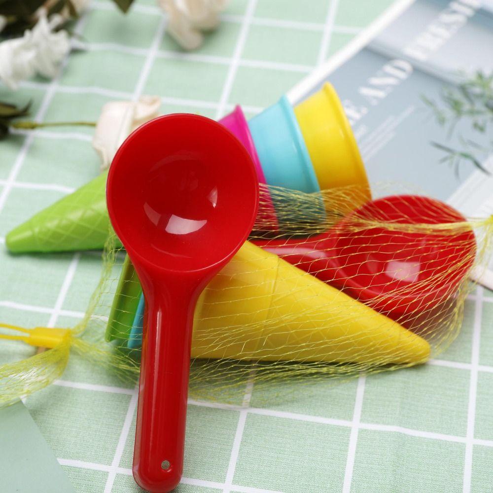 Needway Ice Cream Cone Scoop Set Mainan Edukasi Mainan Untuk Anak-Anak Berpura-Pura Bermain Musim Panas Permainan Luar Ruangan Anak Seaside Game Set