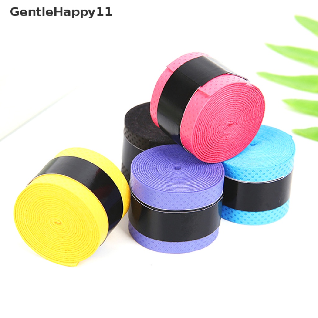 Gentlehappy 5pcs Raket Anti Slip Over Grip Roll Tenis Badminton Squash Handle Tape Random id