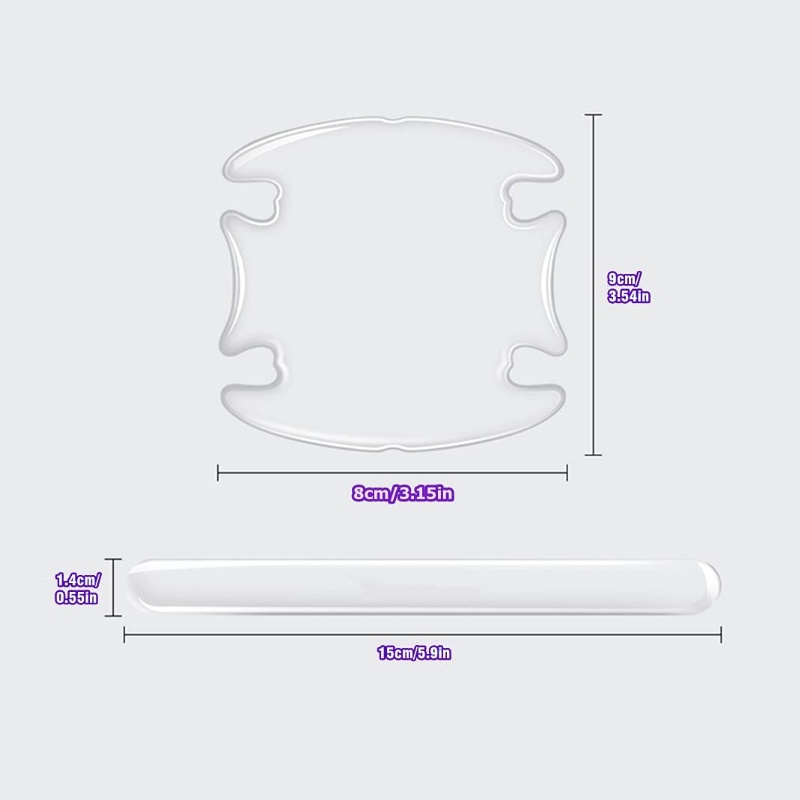 4/8pcs Stiker Pelindung Mangkok Pintu Perekat Transparan Tebal Mobil, Gagang Pintu Stiker anti Gores, Pegangan universal, Pinggiran Pintu Mobil Produk Hias strip anti-Tabrakan