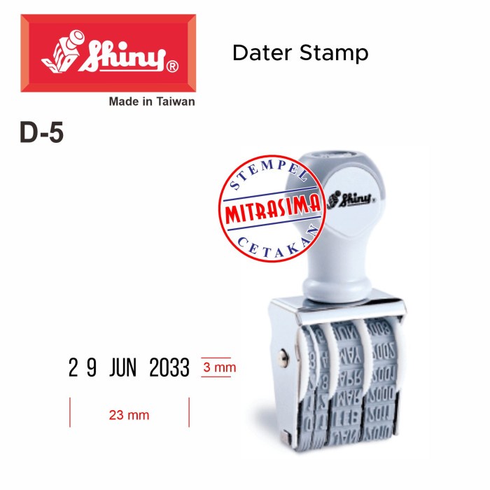 

Stempel Shiny D-5 ( D5 stempel tanggal manual 3mm D 5 )