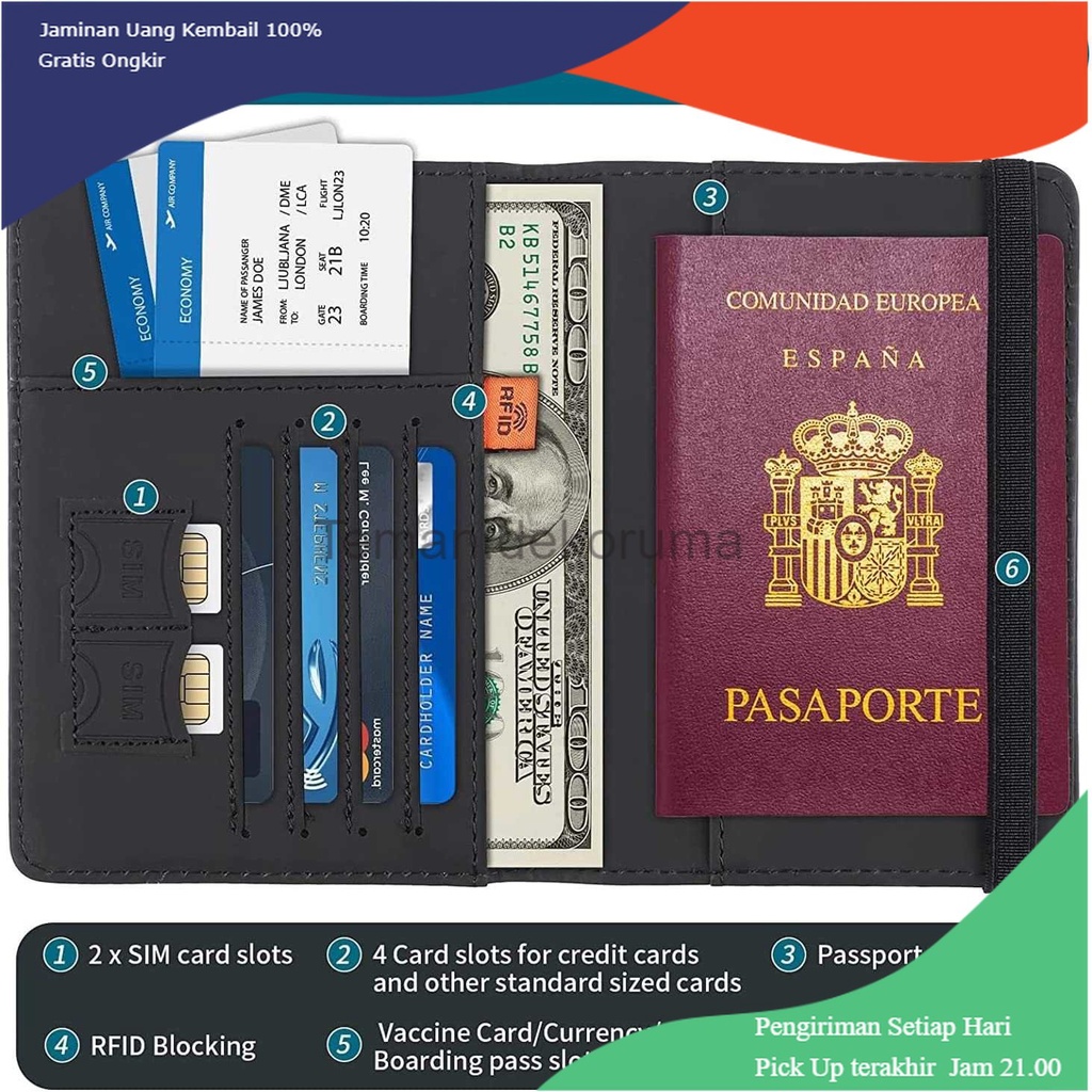 TD - RTG Andbana Dompet Paspor Cover Card Holder Travel Wallet RFID Blocking - YXY79