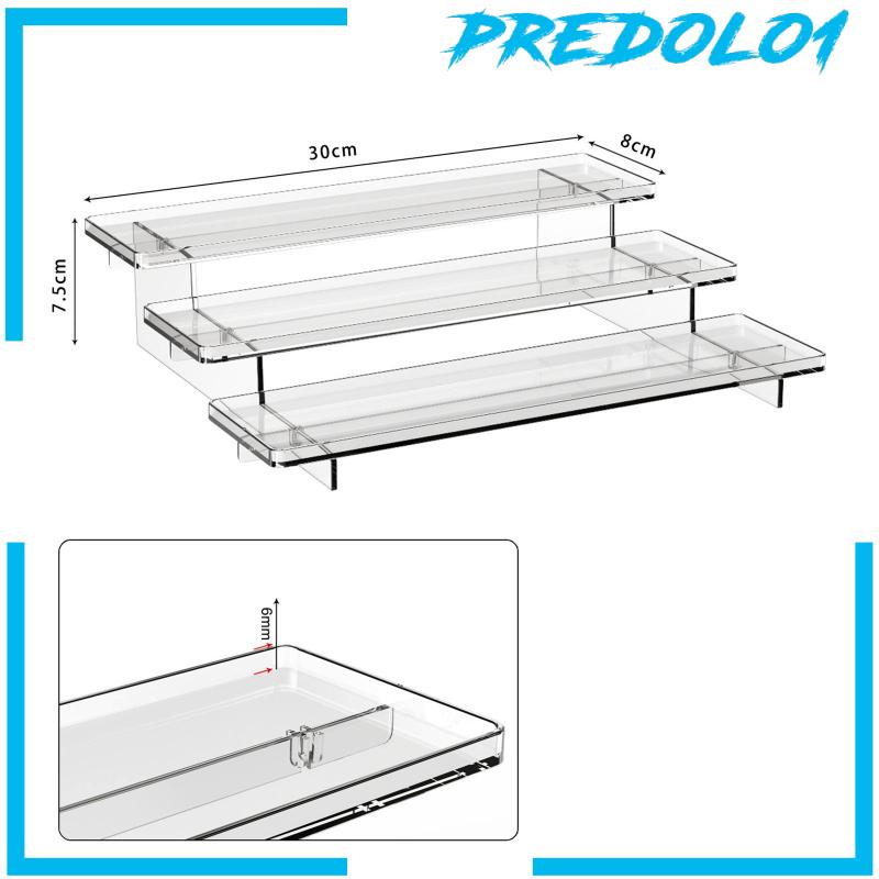 [Predolo1] Display Riser Rack Storage Transparan Step Stand Tempat Bumbu Parfum Makeup