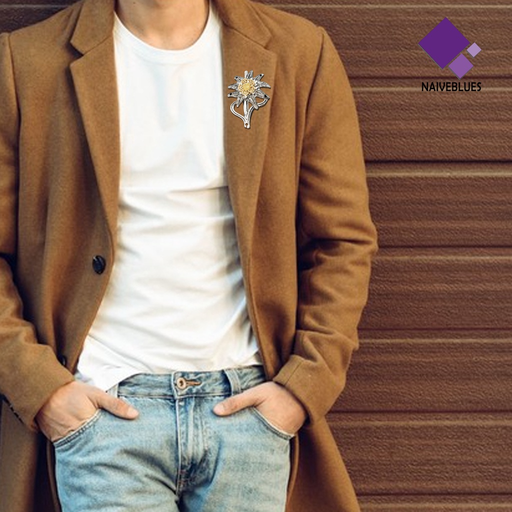 &lt; Naiveblues &gt; WW2 Bros Kerah Jaket Lencana Edelweiss Gunung Elite Tentara Jerman