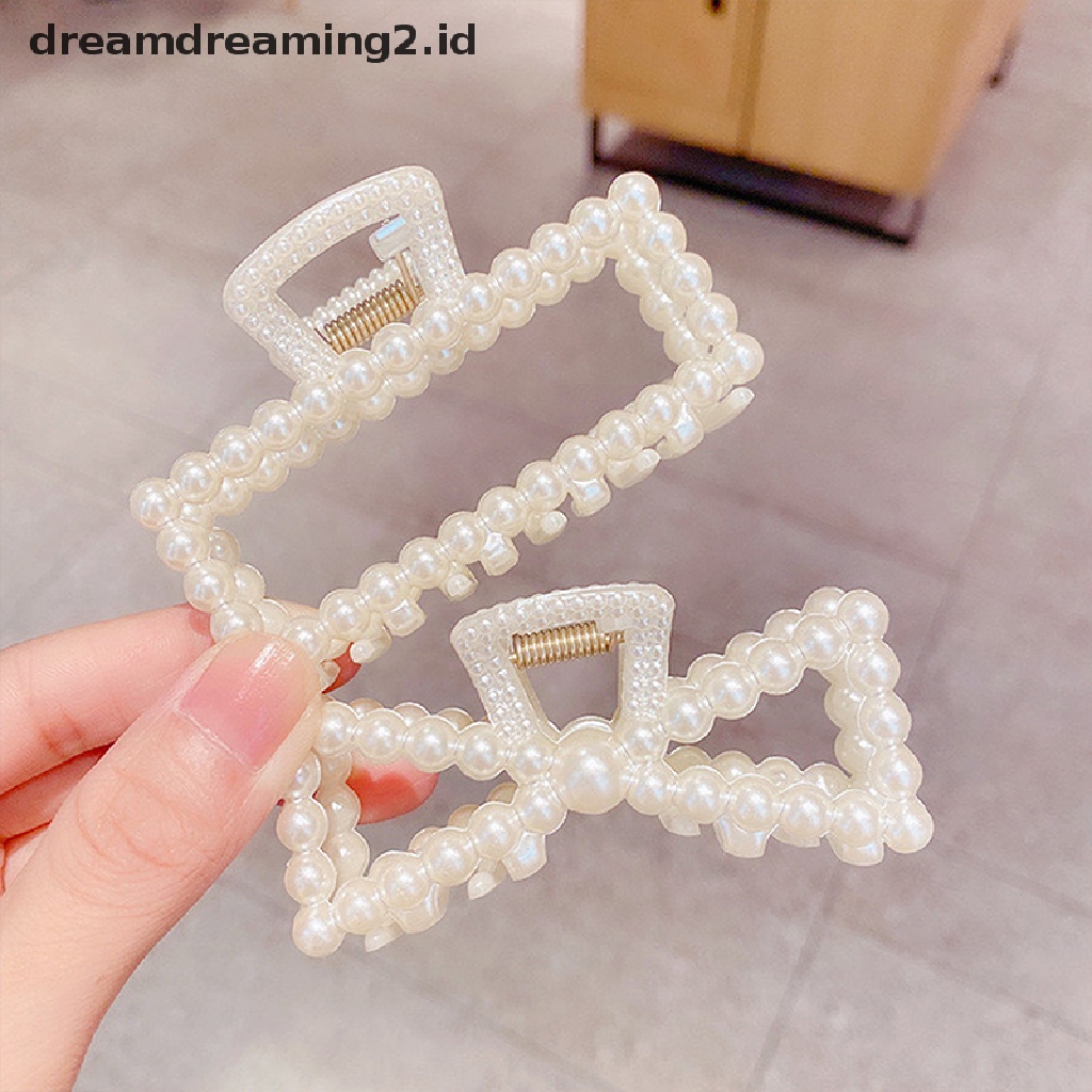 (dream) Mutiara Klip Cakar Rambut Akrilik Ukuran Besar Makeup Hair Styling Barrettes//