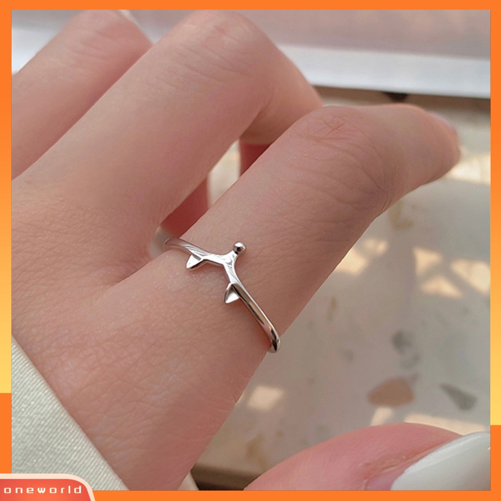[EONE] Cincin Terbuka Geometris Electroplating Emas Putih Plating Hypoallergenic Desain Rubah Kecil Dress Up Perhiasan Wanita Lucu Hewan Jari Cincin Untuk Pesta