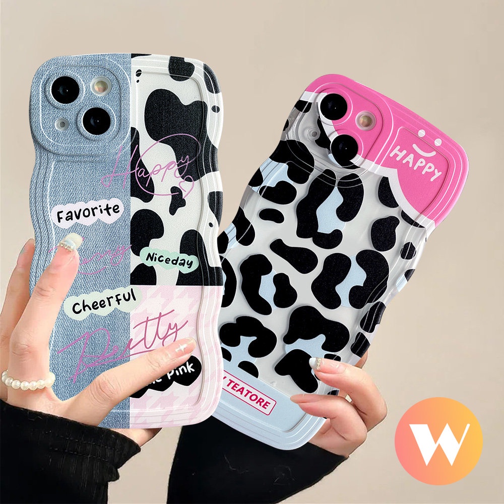 Denim Patch Leopard Print Case Infinix Smart 6 4 5 Plus Hot 12i 20s 11s NFC 10T 10Lite 10s 20 11s Hot 8 10 12 Pro 9 11 Play Note 12Pro 8 12 G96 12 2023 10Pro Wavy Edge Soft Cover