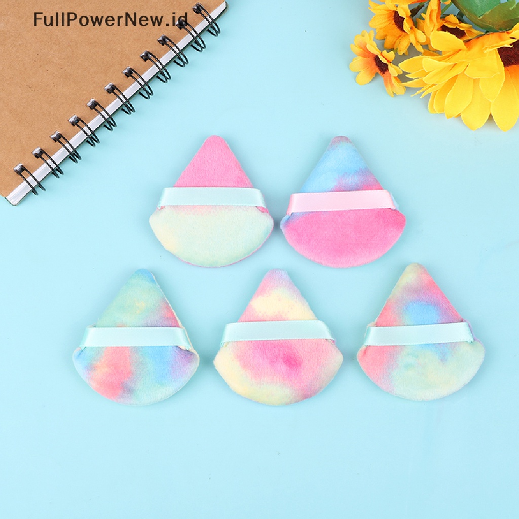 Power2/5pc Mini Segitiga Velvet Powder Puff Kecantikan Wajah Makeup Spons Lembut Cotton Pad ID