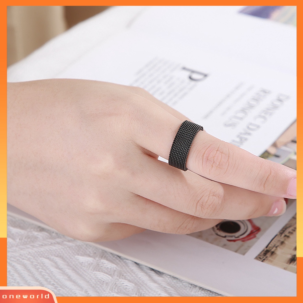 [EONE] Cincin Jari Gaya Sederhana Warna Hidup Semua Pertandingan Bebas Alergi Ringan Hias Stainless Steel Temperamen Kilau Terang Unisex Finger Ring Untuk Pria