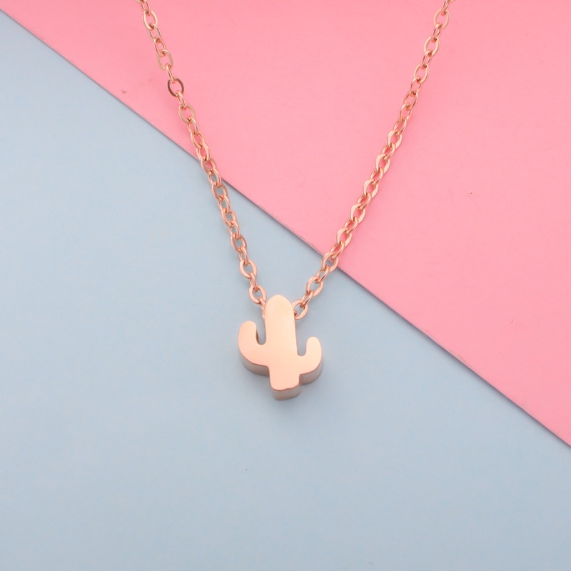 8004 Kalung kaktus titanium stainless steel 316L berkualitas import anti karat bisa bayar di tempat