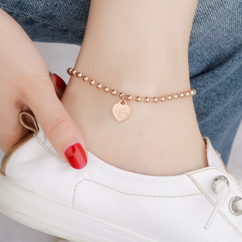 GROSIR Gelang Kaki love Fastastic Newyork biji lada titanium stainless steel 316l anti karat import berkualitas bisa bayar di tempar COD