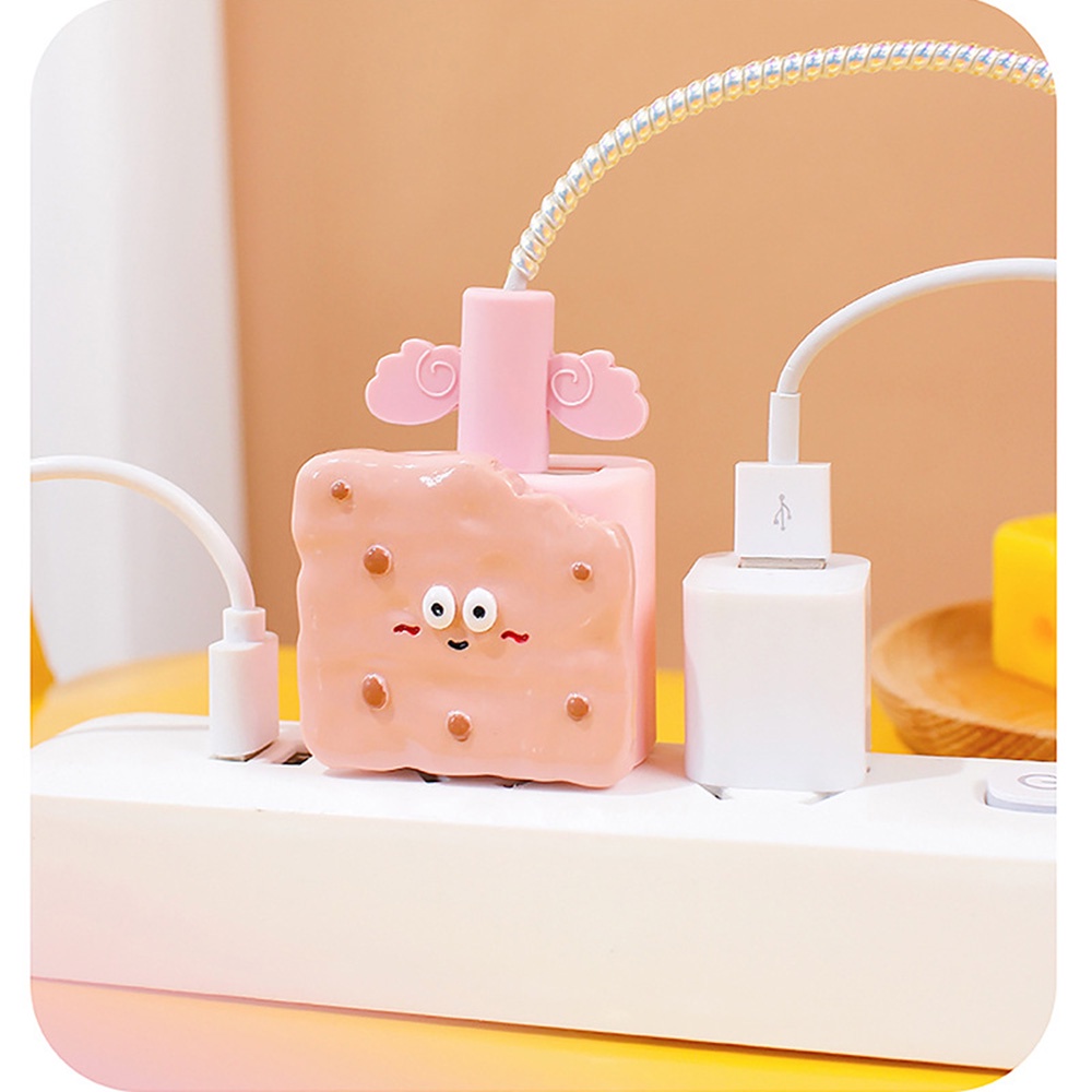 IPHONE Kartun Keju Pengisian Kepala Perlindungan Case Data Kabel Winder 20W Quick Charger Protection Case Set Untuk Iphone13 /14Charger