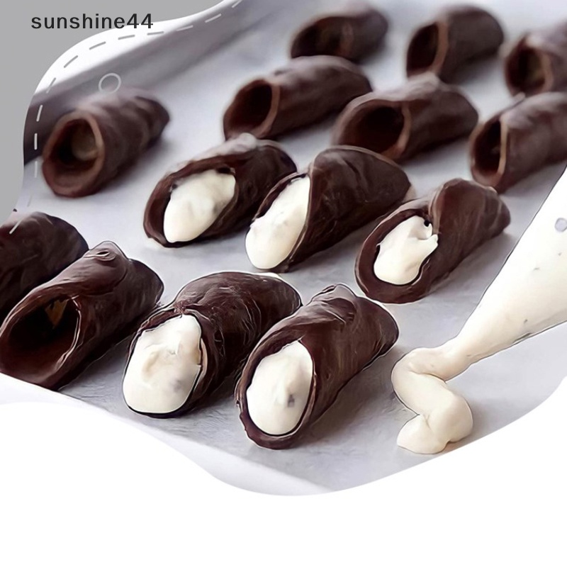 Sunshine 5Pcs Stainless Steel Bentuk Cannoli Cream Tabung Shell Tanduk Cetakan Kue Kering Alat Baking ID