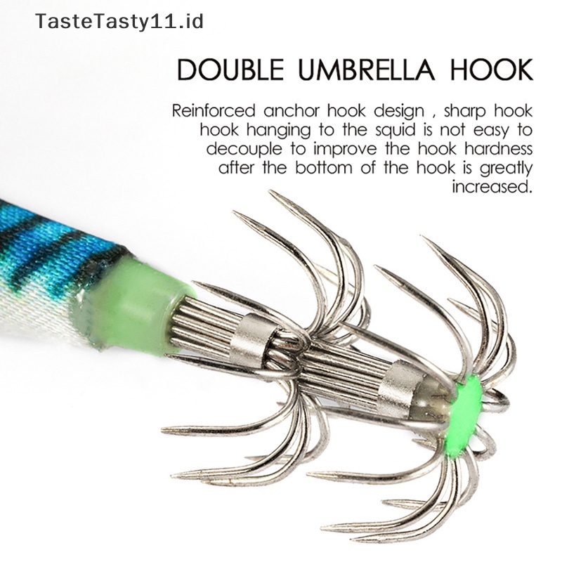 Tastetasty 70mm 10g Floag Squid Jigs Fishing Lure Kait Cumi Udang Buatan Untuk Laut.