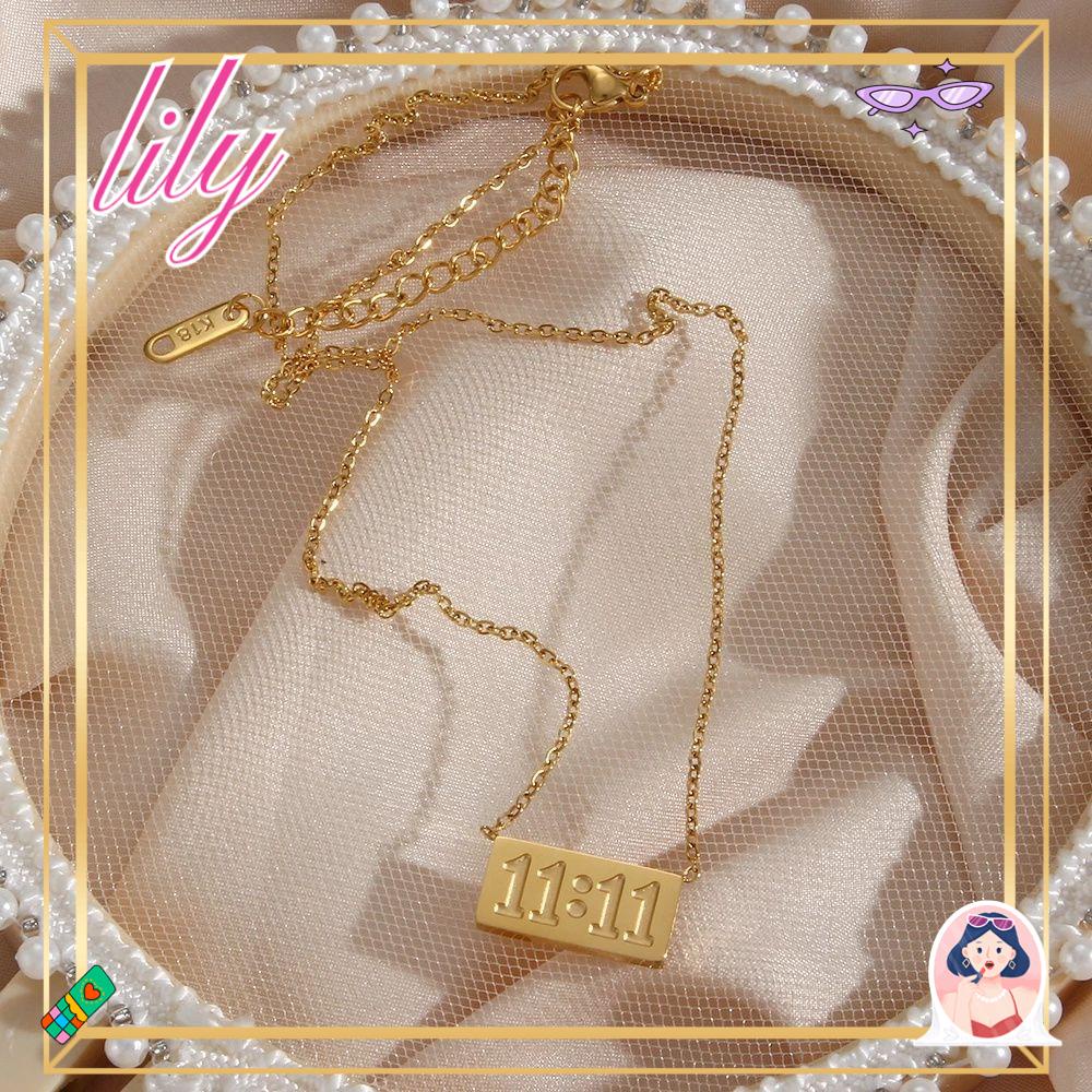 Lily 11: 11 INS Style Lady Pria Titanium Steel Kalung