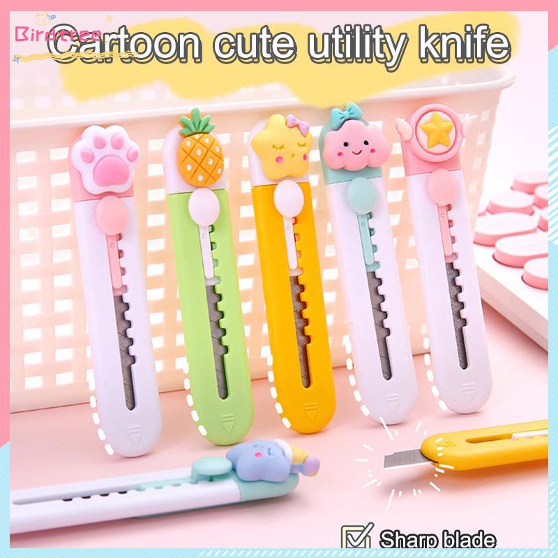 [Readystock❤️COD]Pisau utilitas portabel yang lucu Kartun kreatif mini express kotak Pisau utilitas kantor- BS