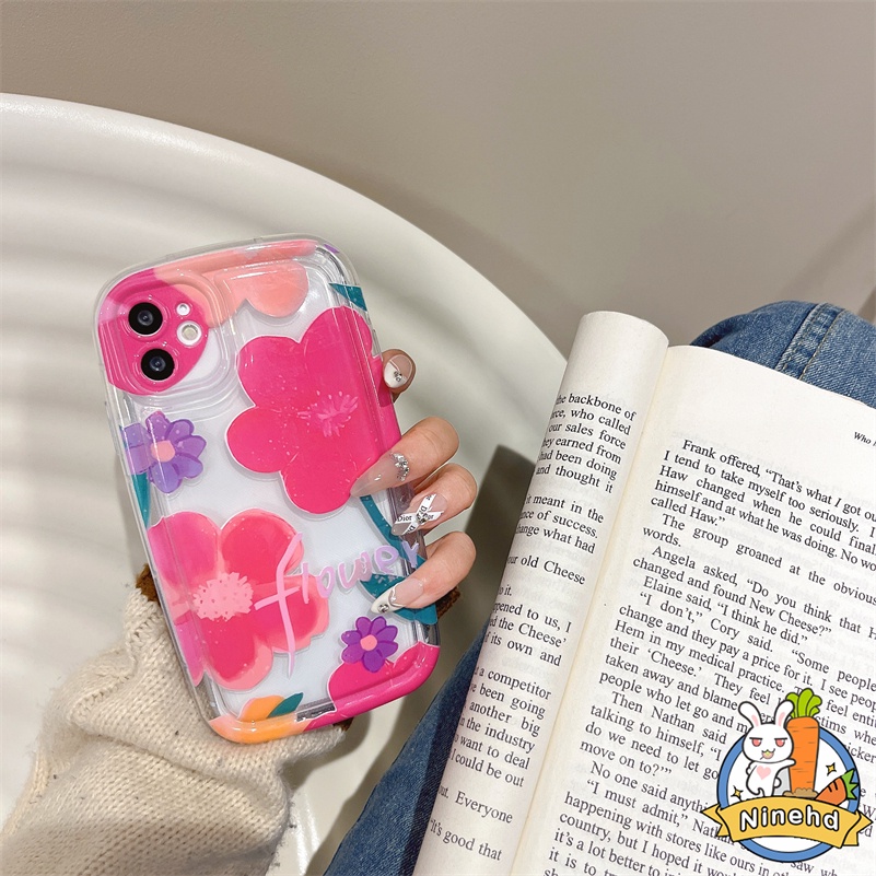 Samsung A14 A04s A03s A03 A13 A12 A22 A32 A54 A23 A52s A52 A72 A71 A51 A34 A11 A02s A50 A30s A50s Warna Pink Fresh Flowers Style Full Protect Bening Shockproof Soft TPU Phone Case