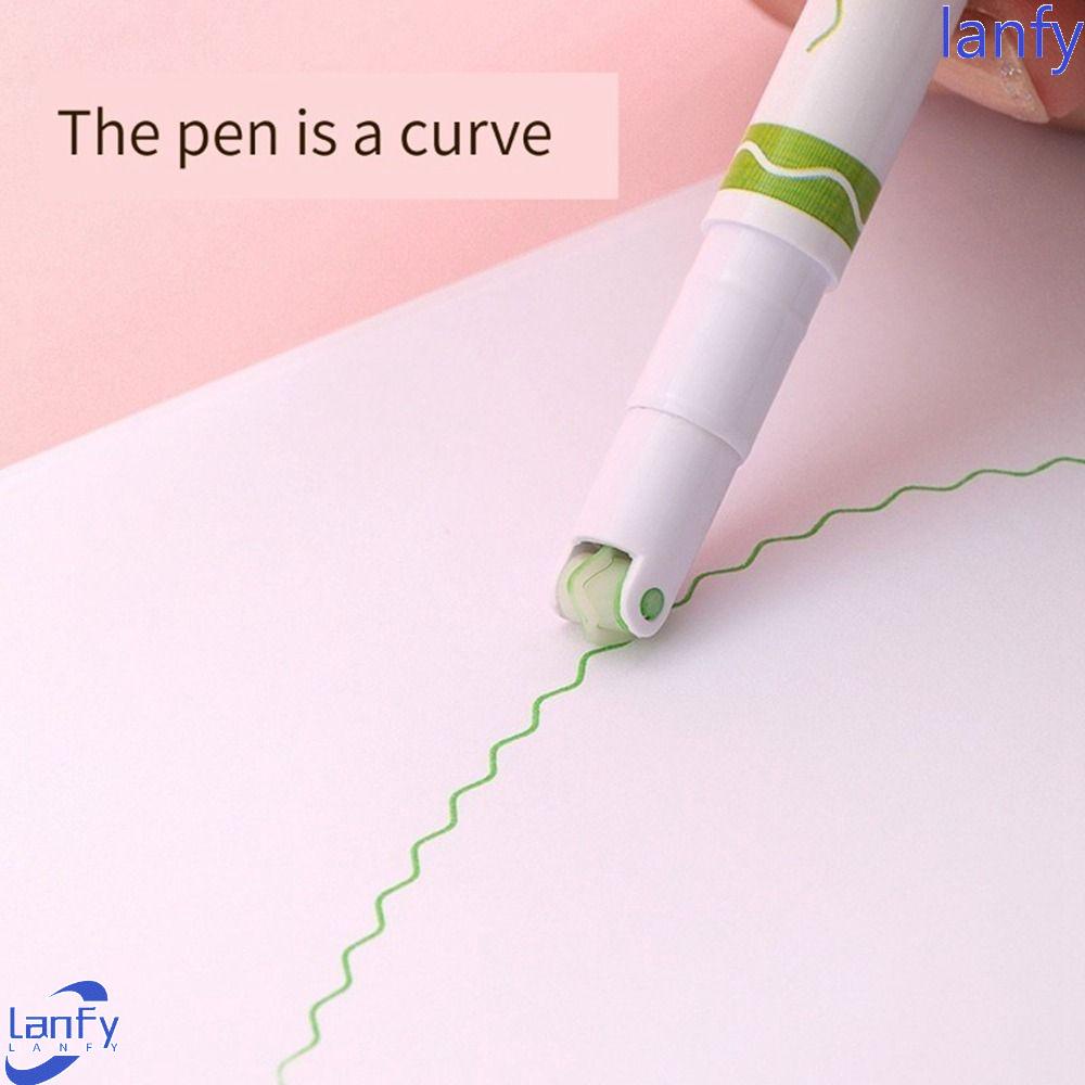 Lanfy Curve Stabilo Pulpen Jurnal Sekolah Siswa Alat Tulis Sekolah Tinta Pigmen Alat Tulis Alat Kantor Pena Gambar Bunga Garis Berbentuk Liner Seni Spidol Seni Bolpen