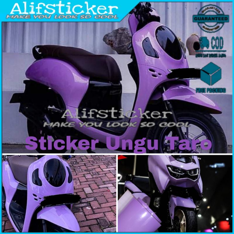 Sticker Skotlet Ungu Taro Lebar 126cm Skotlet Ungu Lilac Glossy Untuk Motor Dan Mobil