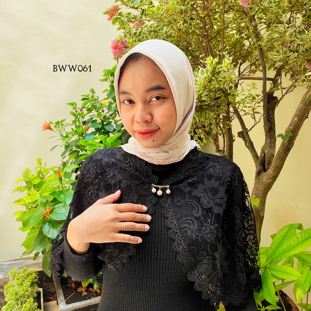 BOLERO PESTA HITAM MOTIF MODERN WANITA BWW061