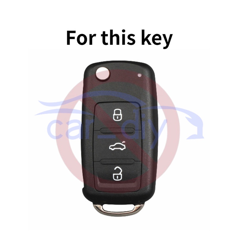 Leather Key Case Cover Remote Mobil Fob Dengan Gantungan Kunci Untuk Volkswagen VW Passat Lavida Sagitar Tiguan Jetta Bora Golf Cangkang Pelindung