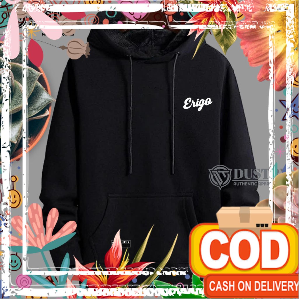Sweater Hoodie Pria Distro Original ERIGO Brand Unisex Cewek Cowok Keren Bahan Tebal Switer  Sunmori