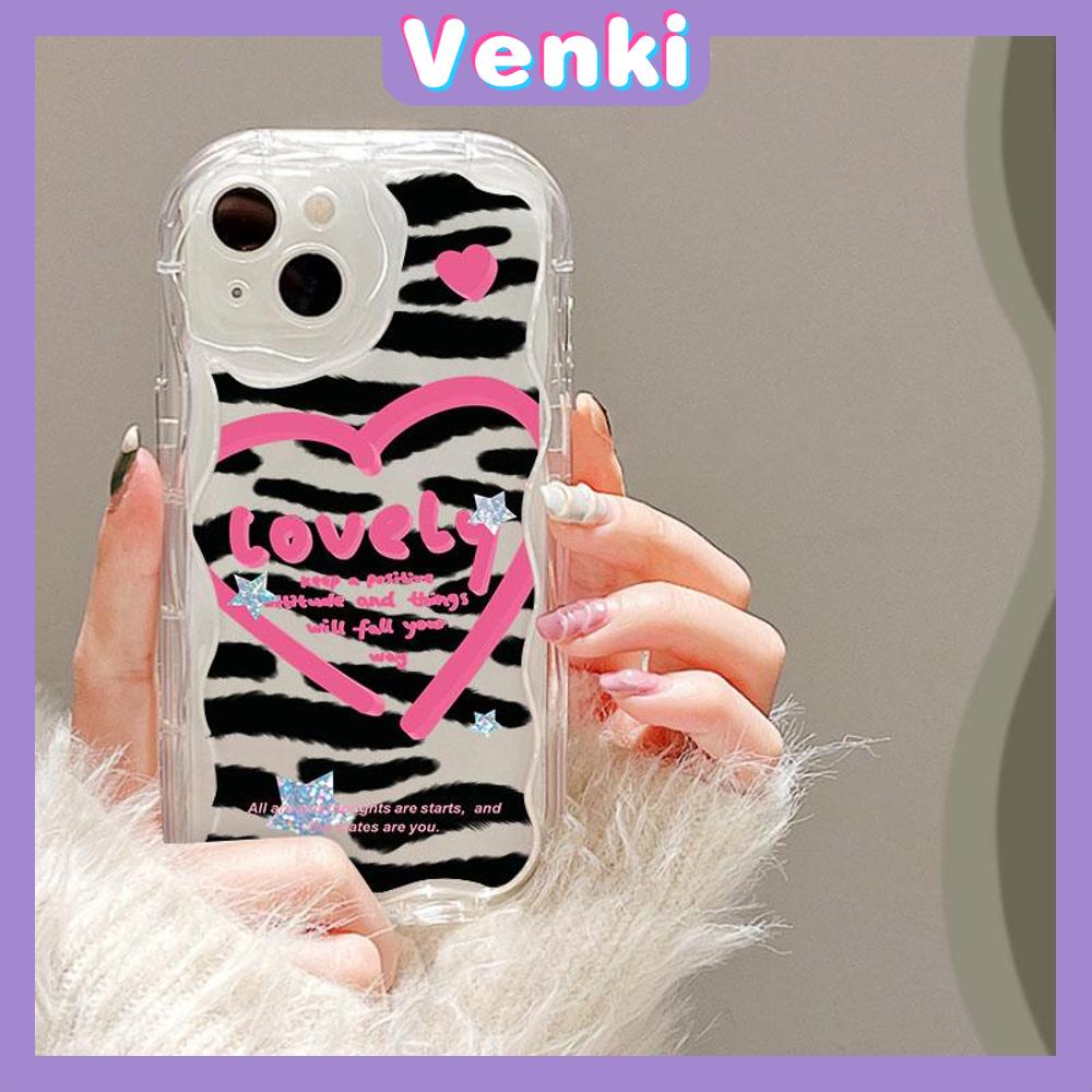 VENKI - For iPhone 11 iPhone Case 3D Curved Edge Wave Clear Case TPU Airbag Shockproof Camera Cover Heart shaped Compatible with iPhone 14 13 Pro max 12 Pro Max xr xs max 7 Plus 8