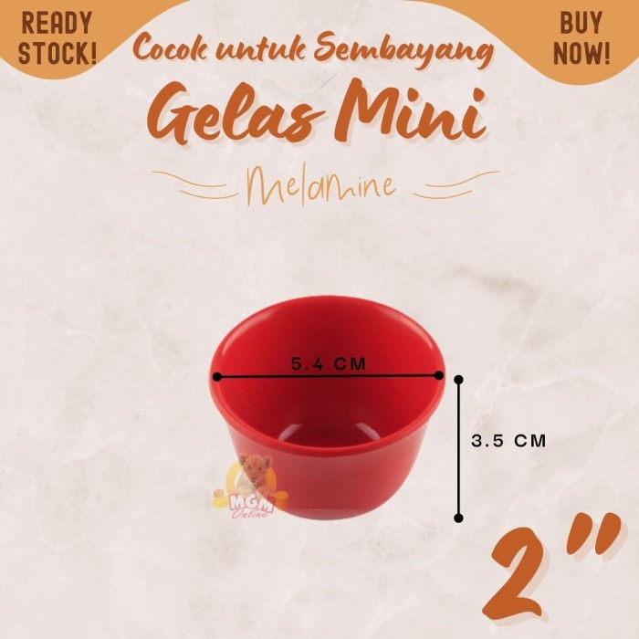 Gelas Sloky Melamine Gelas teh sembayang kue mangkok 2in teh pai
