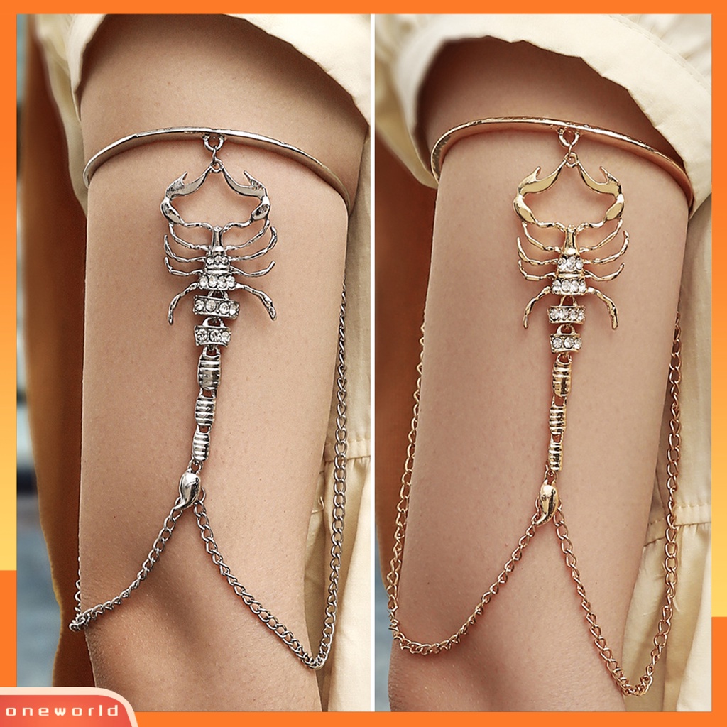 [EONE] Ladies Arm Ring Multilayer Serbaguna Pengerjaan Halus Warna Solid Kreatif Hias Alloy Lengan Atas Manset Rantai Untuk Kehidupan Sehari-Hari