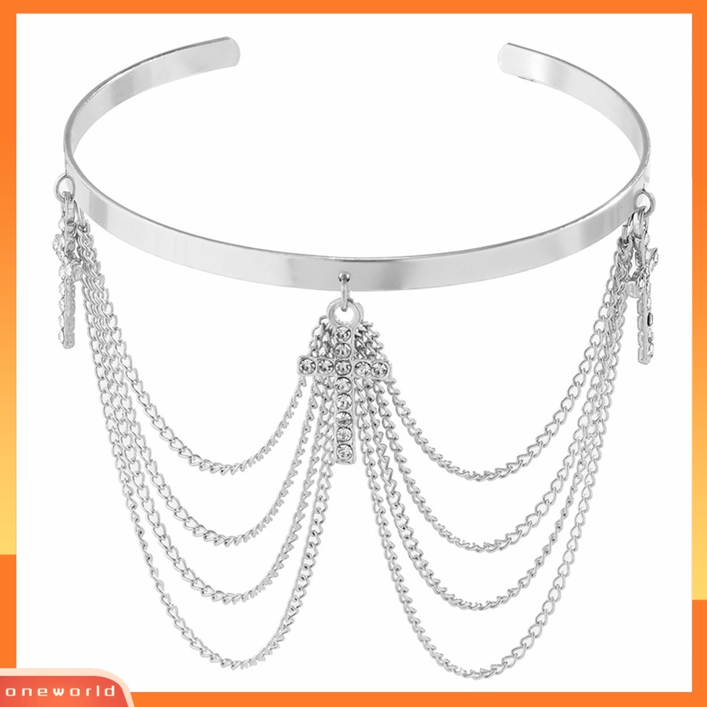 [EONE] Gelang Lengan Liontin Salib Berlian Imitasi Vintage Dengan Rumbai Aksesori Pesta Adjustable Dan Bergaya Untuk Wanita