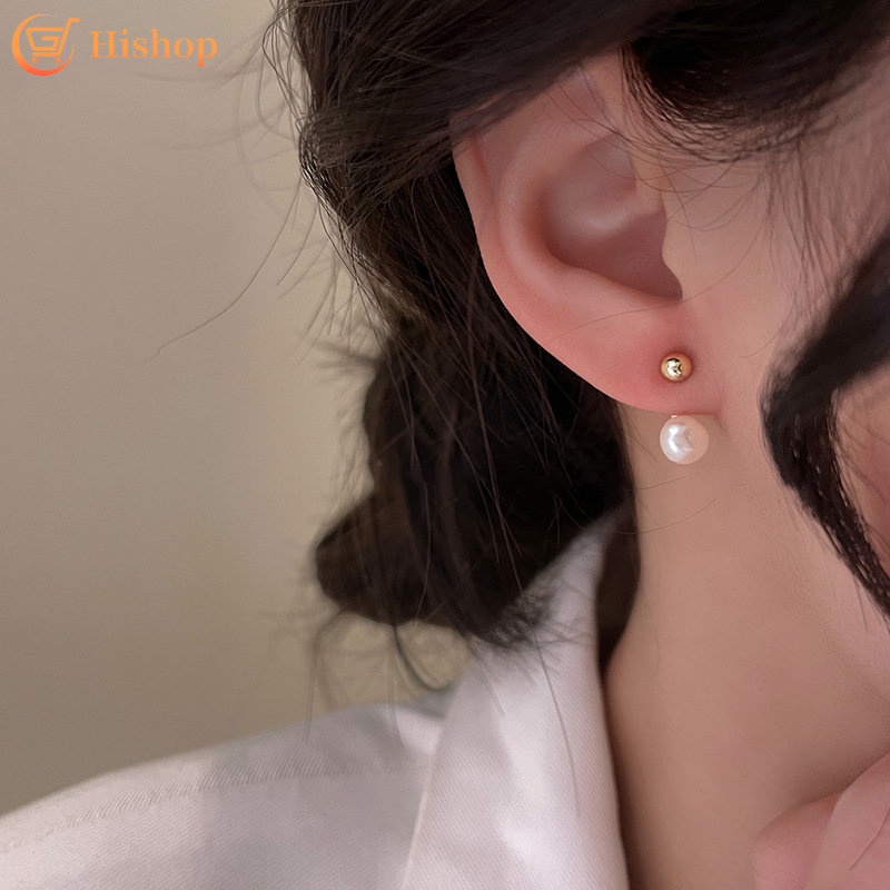 Anting Tusuk Mutiara Sederhana Anting Emas Untuk Aksesoris Perhiasan Fashion Wanita